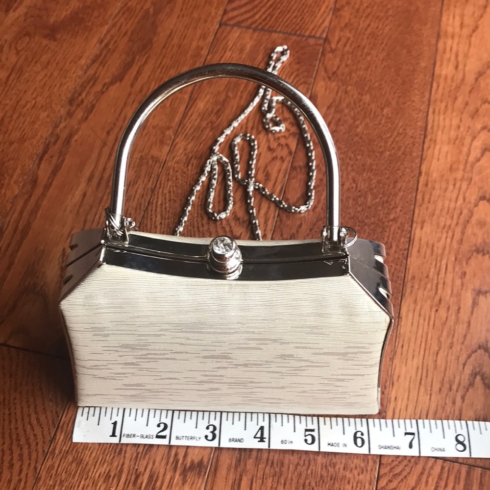 Silver evening bag